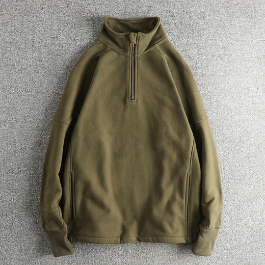 Herren Fleecejacke mit halbem Reißverschluss und seitlichen Eingrifftaschen R&B