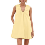 Damen Lässiges Sommerkleid mit Rüschen-Ausschnitt R&B