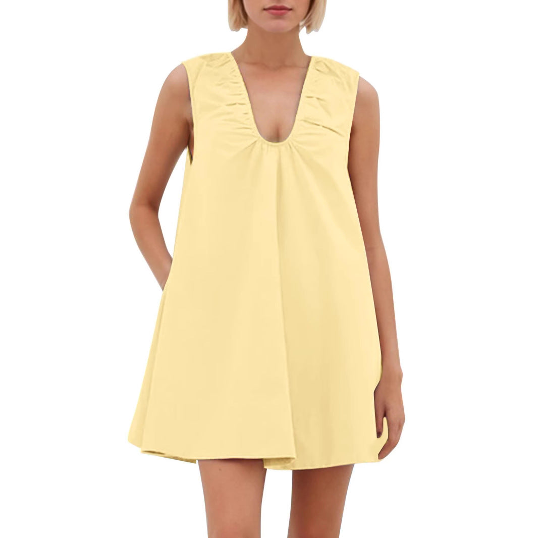 Damen Lässiges Sommerkleid mit Rüschen-Ausschnitt R&B