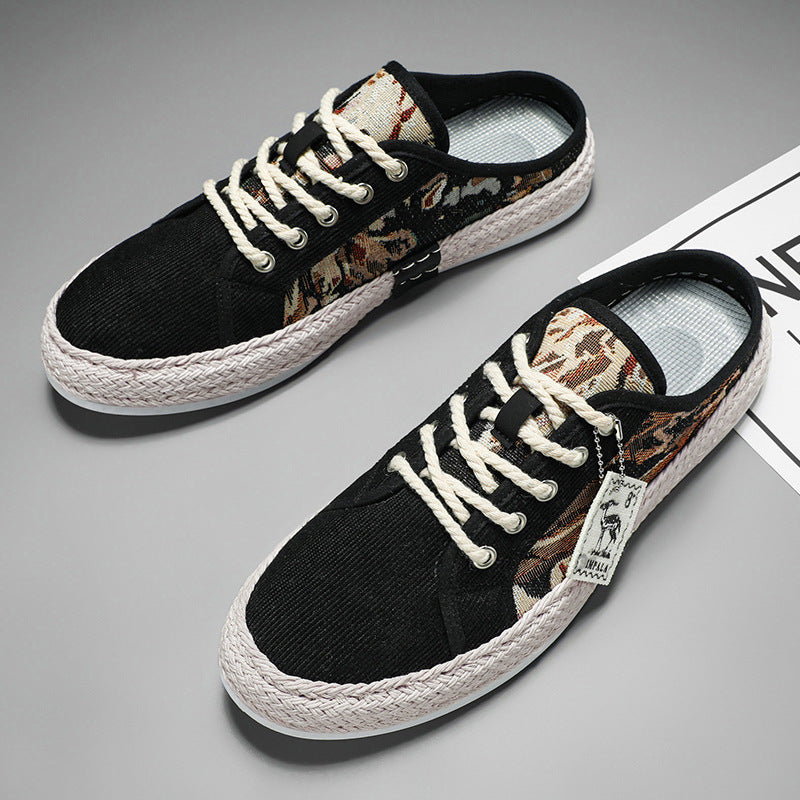Damen Modische Espadrilles mit trendy Camouflage-Design und elastischem Einschlupf