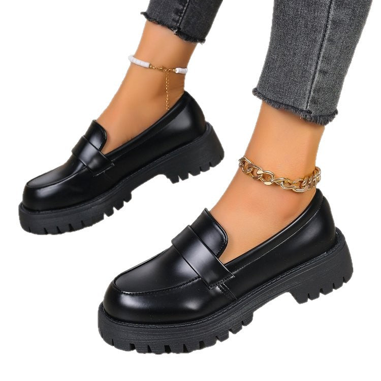 Damen Mokassins mit robustem Plateau und stylischer Schnalle R&B