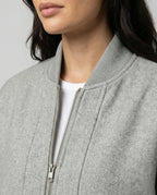 Damen oversized Wollmix-Bomberjacke mit Stehkragen und geripptem Saum R&B