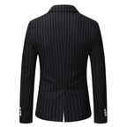 Herren elegante Doppelreiherjacke mit Nadelstreifen R&B