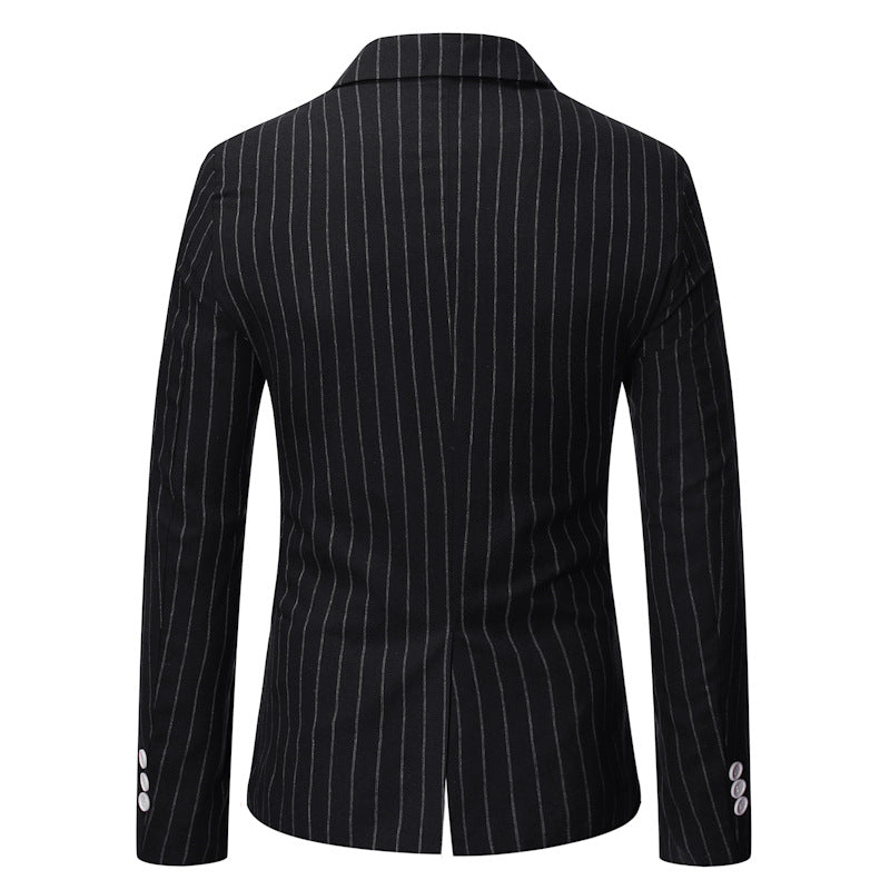 Herren elegante Doppelreiherjacke mit Nadelstreifen R&B