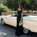 Damen Elegantes bodenlanges Kleid mit raffiniertem Spitzenoberteil und taillierten Details R&B