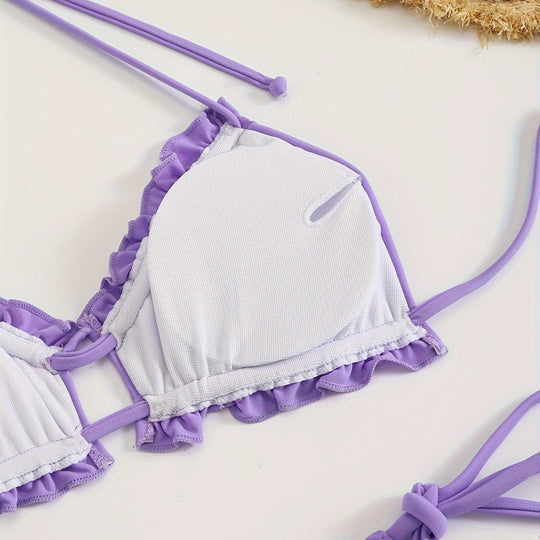 Damen Rüschen-Bikini mit verstellbaren Trägern R&B