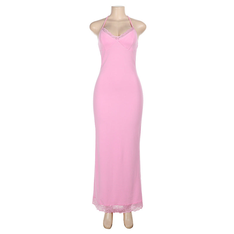 Damen elegantes Nachtkleid mit Spitzendetail R&B