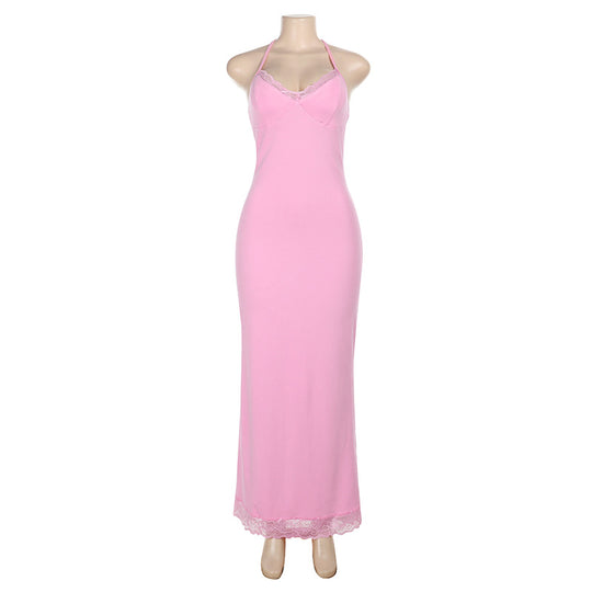 Damen elegantes Nachtkleid mit Spitzendetail R&B