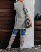 Damen Lange Strickjacke mit offenem Schnitt und lässigem Design R&B