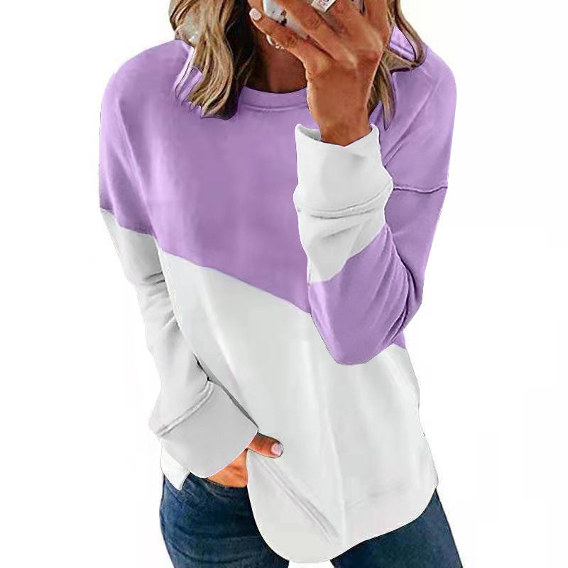Damen Sweatshirt mit modischem Farbblock-Design R&B