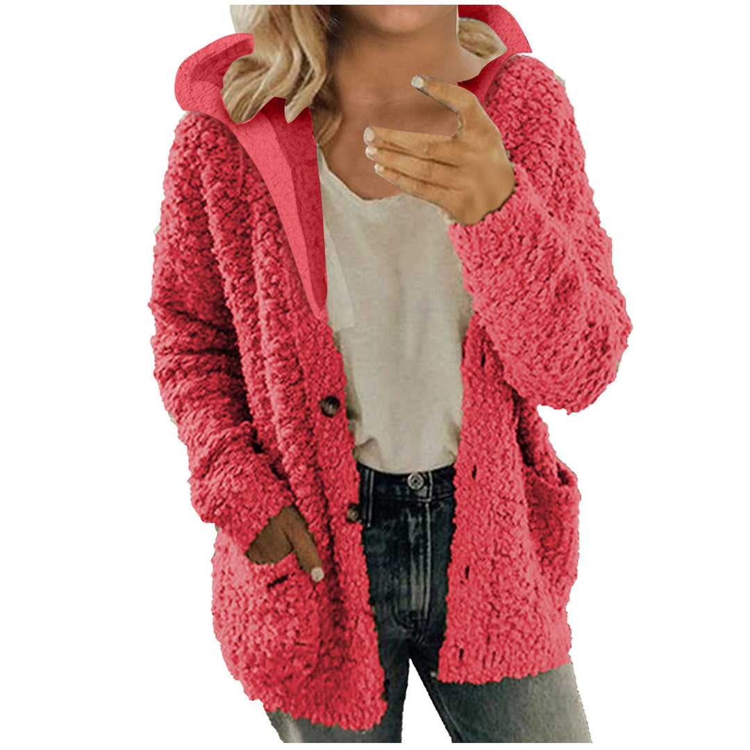 Damen kuschelige Fleecejacke mit Kapuze und praktischen Taschen R&B