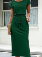 Damen Maxikleid mit Kordelzug und praktischen Taschen R&B