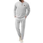 Herren hochwertiger Freizeitanzug mit Knopfleiste und eleganten Taschen R&B