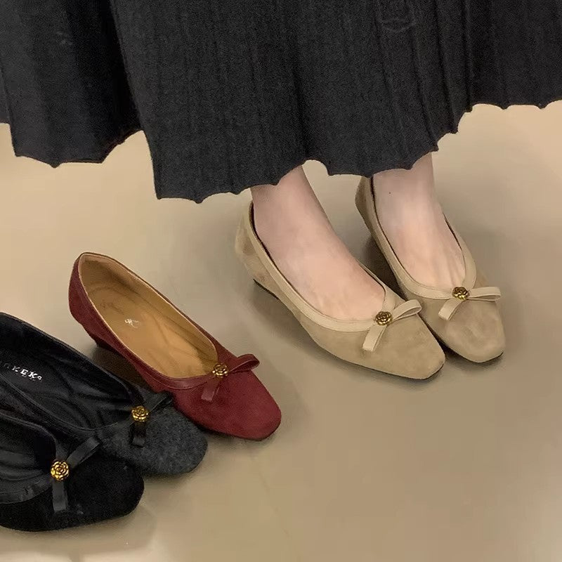 Damen elegante Ballerinas mit dekorativer Schleife R&B