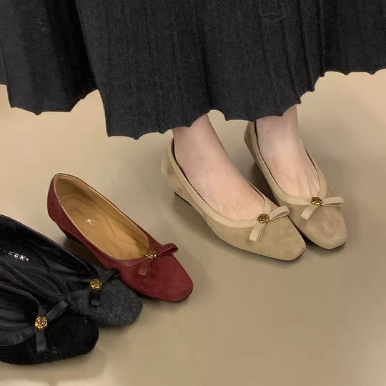 Damen elegante Ballerinas mit dekorativer Schleife R&B