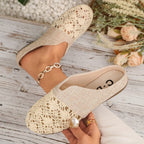 Damen Elegante und bequeme Slipper mit besonderen Häkelverzierungen R&B