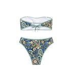 Damen Bandeau-Bikini mit buntem Paisley-Muster