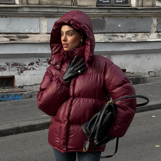 Damen Steppjacke mit voluminösem Schnitt und hohem Kragen R&B