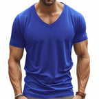 Herren nan V-Ausschnitt Funktionsshirt aus leichtem Interlock mit figurnahem Schnitt R&B