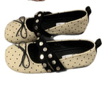Damen Ballerinas mit modischem Punktedesign und dekorativer Schnalle R&B
