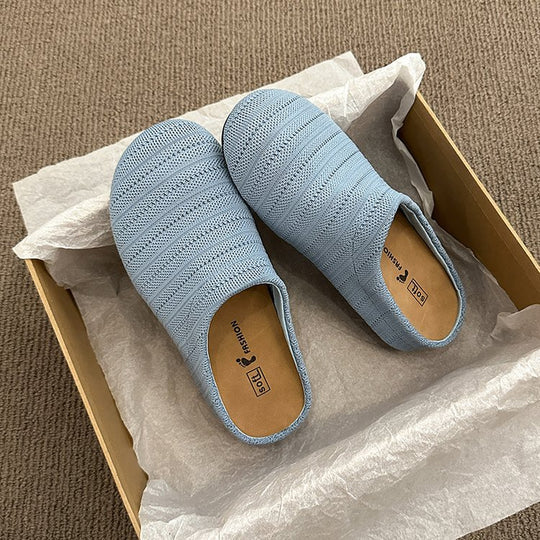 Damen bequeme Slipper aus atmungsaktivem Textilmaterial R&B