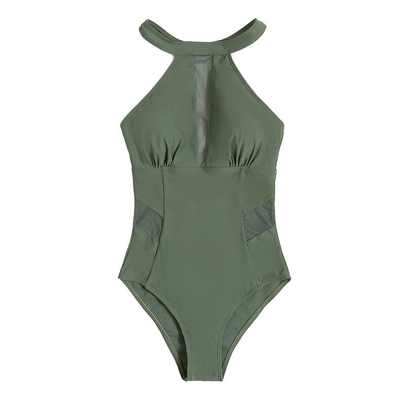 Damen Badeanzug mit atmungsaktiven Mesh-Einsätzen