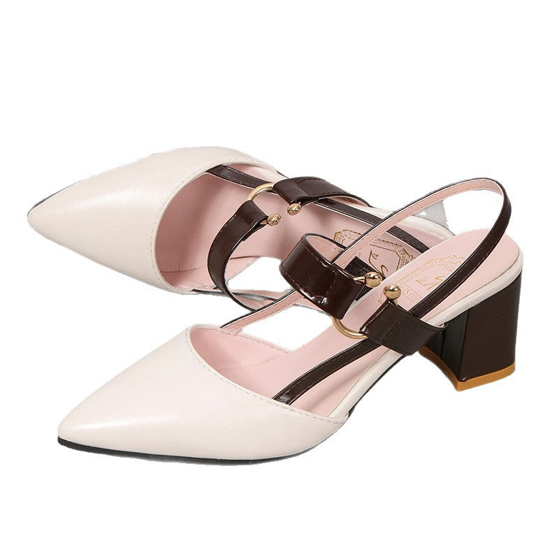 Damen Elegante Slingback-Pumps mit modischem Blockabsatz und verstellbarem Riemen R&B