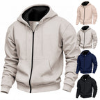 Herren Premium Kapuzenjacke mit durchgehendem Reißverschluss und weichem Fleece-Futter R&B