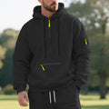 Herren nan funktionaler Kapuzenpullover mit kurzem Frontreißverschluss, wasserabweisenden Zippern und Utility-Ärmeltasche R&B