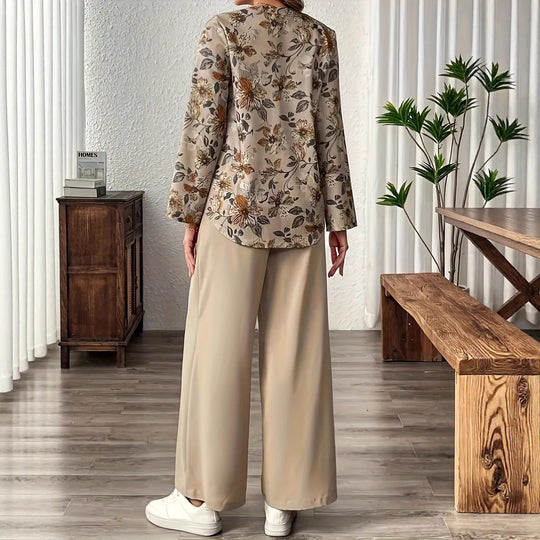 Damen lässige und elegante Blusen mit floralem Muster R&B
