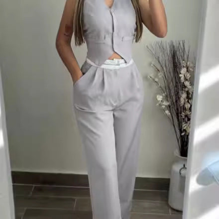 Damen Zweiteiliges Set mit tailliertem Blazer und schicker Hose R&B