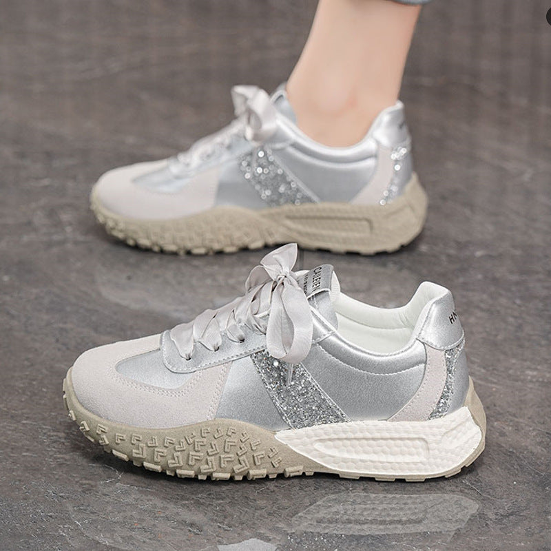 Damen Modische Sneakers mit Glitzer-Details und flexibler Sohle R&B