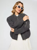 Damen modische Puffjacke mit praktischen Reißverschlusstaschen und elastischen Bündchen R&B