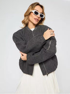 Damen modische Puffjacke mit praktischen Reißverschlusstaschen und elastischen Bündchen R&B