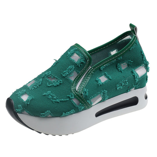 Damen Wedge-Sneaker mit modischem Cut-Out-Design und komfortabler Innensohle R&B