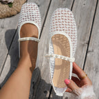 Damen elegante Ballerinas mit floralen Applikationen und rutschfester Sohle R&B