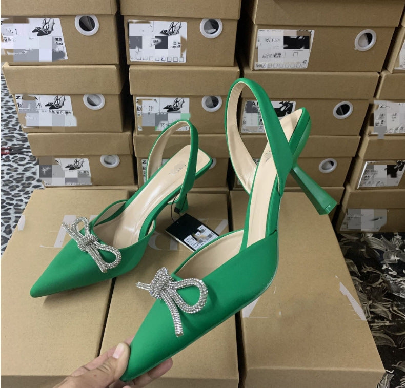 Damen Slingback-Pumps mit funkelndem Schleifendetail R&B