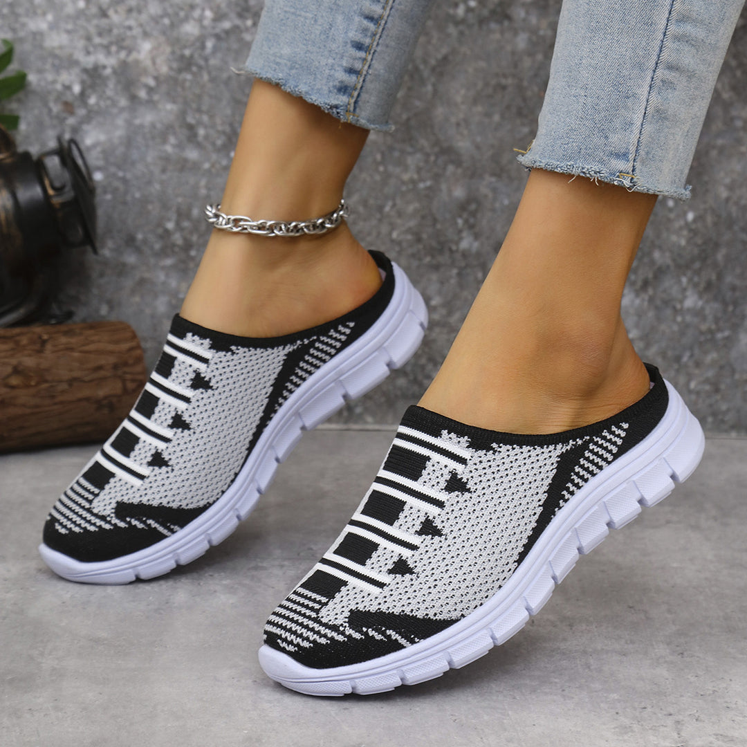 Damen luftige Sneaker-Pantoletten mit rutschfester Sohle R&B