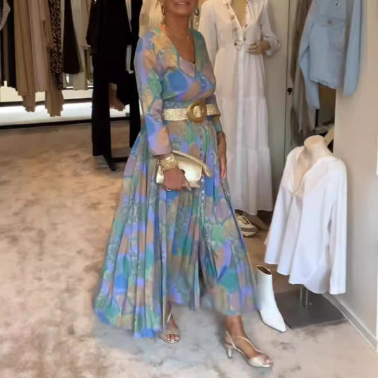 Damen Maxikleid mit einzigartigem Mustermix Heidi-Mode