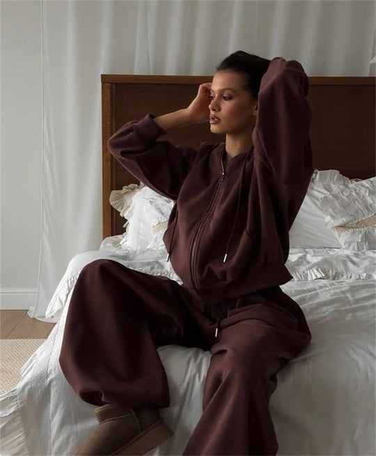 Damen Freizeitanzug mit lässigem Schnitt und hohem Bund R&B