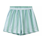 Damen Strandshorts mit modischem Streifenmuster und elastischem Bund R&B