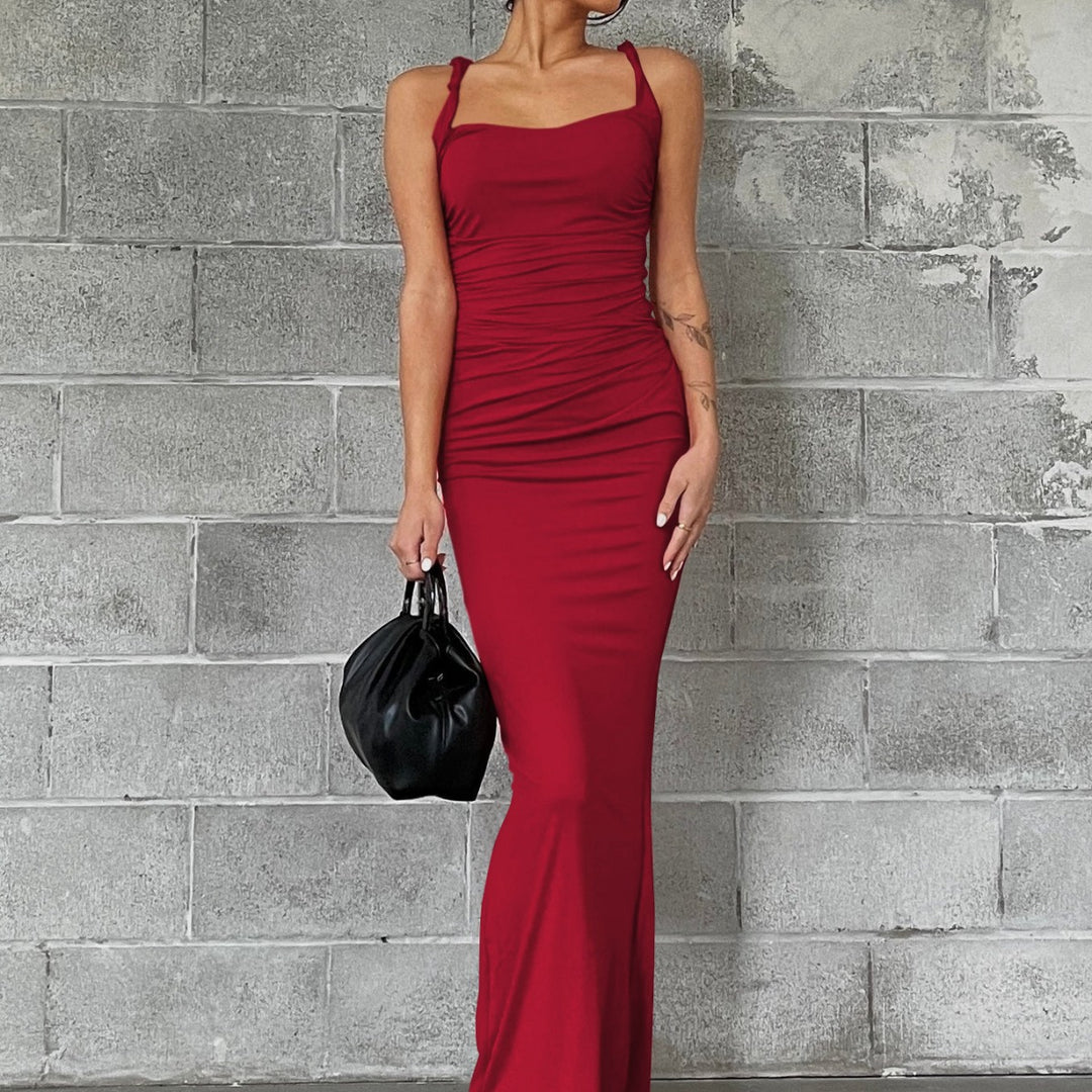 Damen Figurbetontes Maxikleid mit raffinierten Rüschendetails R&B