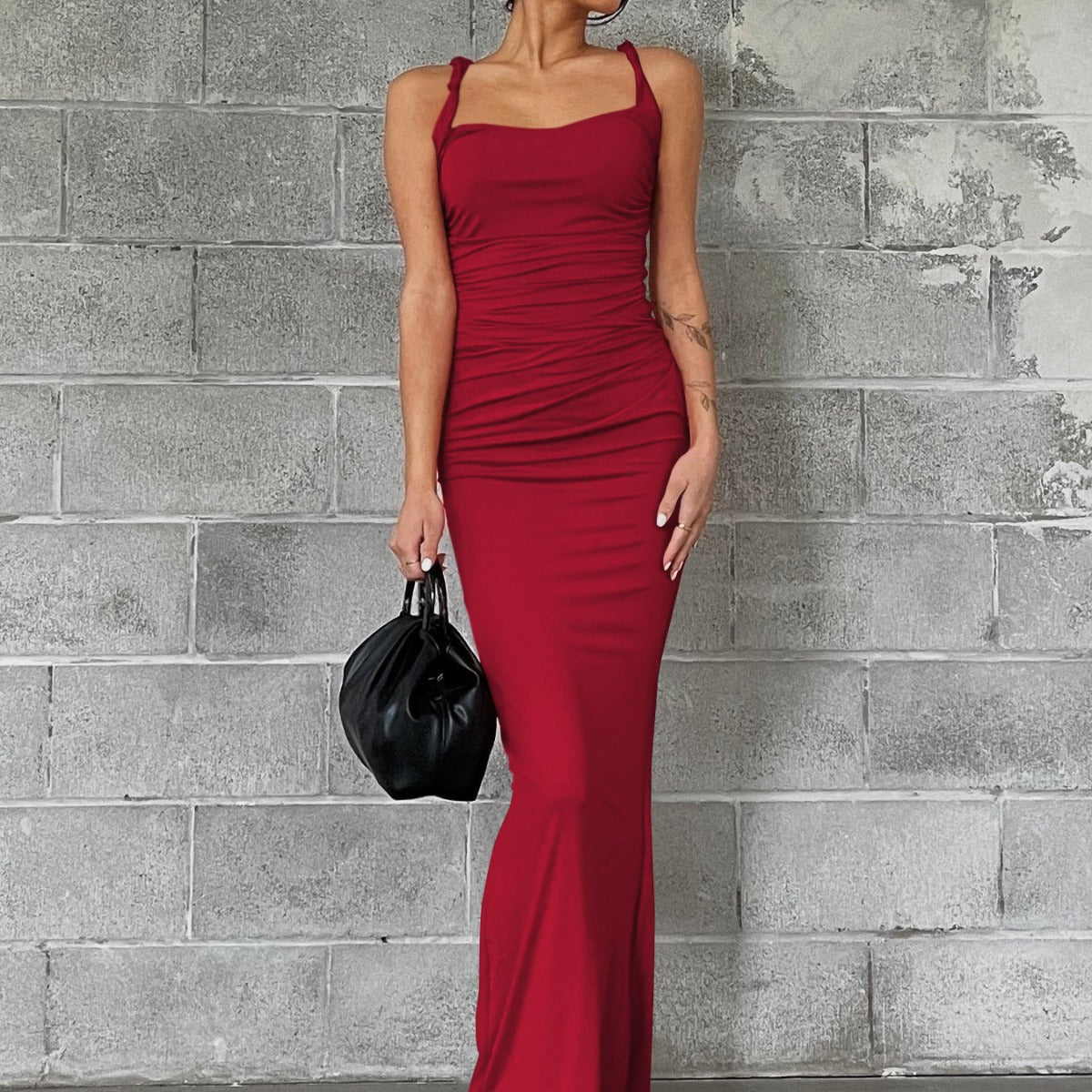 Damen Figurbetontes Maxikleid mit raffinierten Rüschendetails R&B