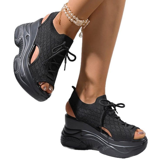 Damen Chunky Sneakers mit offenem Zehenbereich und atmungsaktivem Obermaterial R&B