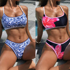 Damen Floral Design Bikini Set