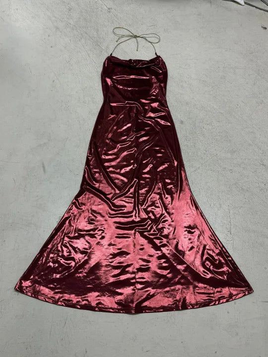 Damen Abendkleid mit schimmerndem Satin und elegantem Schlitz R&B