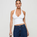 Damen Haltertop mit tiefem V-Ausschnitt R&B