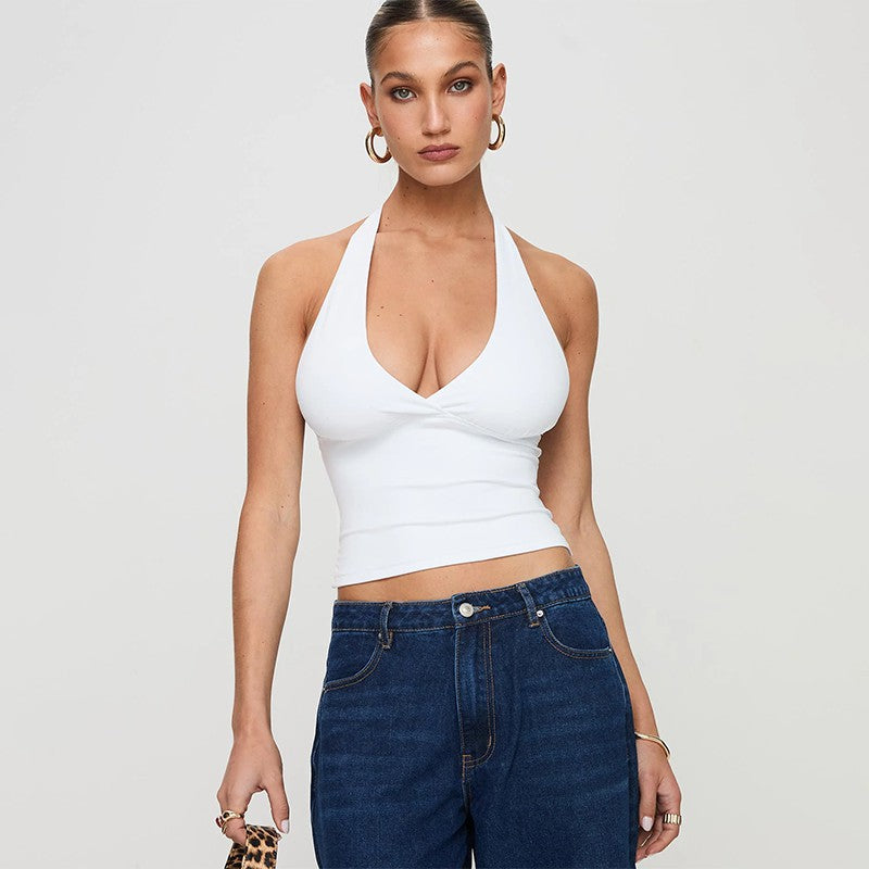Damen Haltertop mit tiefem V-Ausschnitt R&B