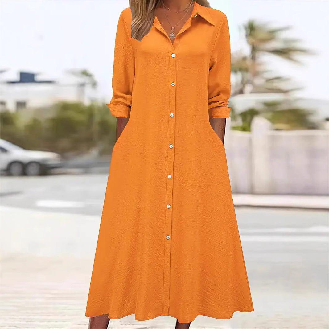 Damen Hemdblusenkleid mit praktischen Taschen und elegantem Schnitt R&B
