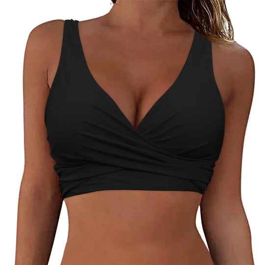 Damen komfortables Wickel-Bikinioberteil R&B